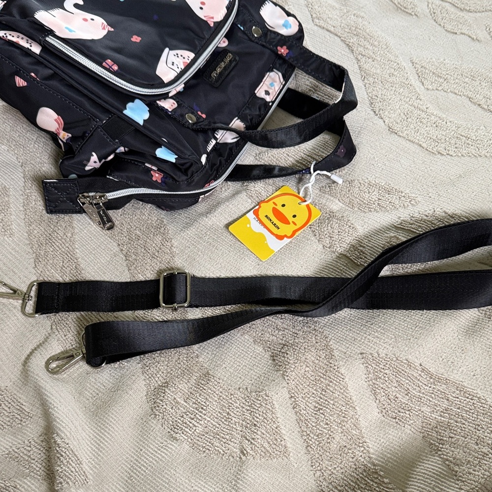 NWT Black Sonarin diaper bag bottle storage bag moms baby travel bag boy girl - Picture 8 of 11